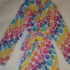 ❤SO     Rainbow Peace Sign Bathrobe❤
